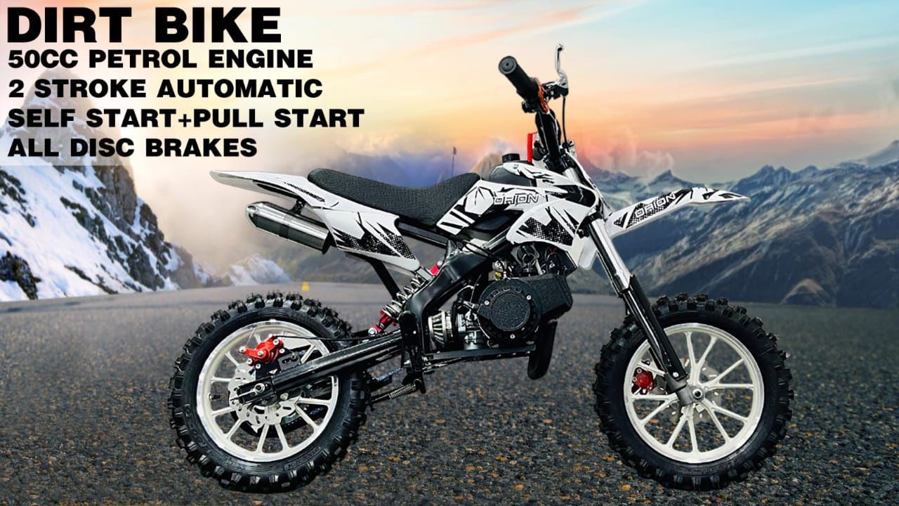 Dirt Bike for Kids 50CC 2-Stroke Petrol Engine Bike for Kids with Self Start for Kids Age 5 To 16 Years-Multicolor - Baby Vibe's - Image 4