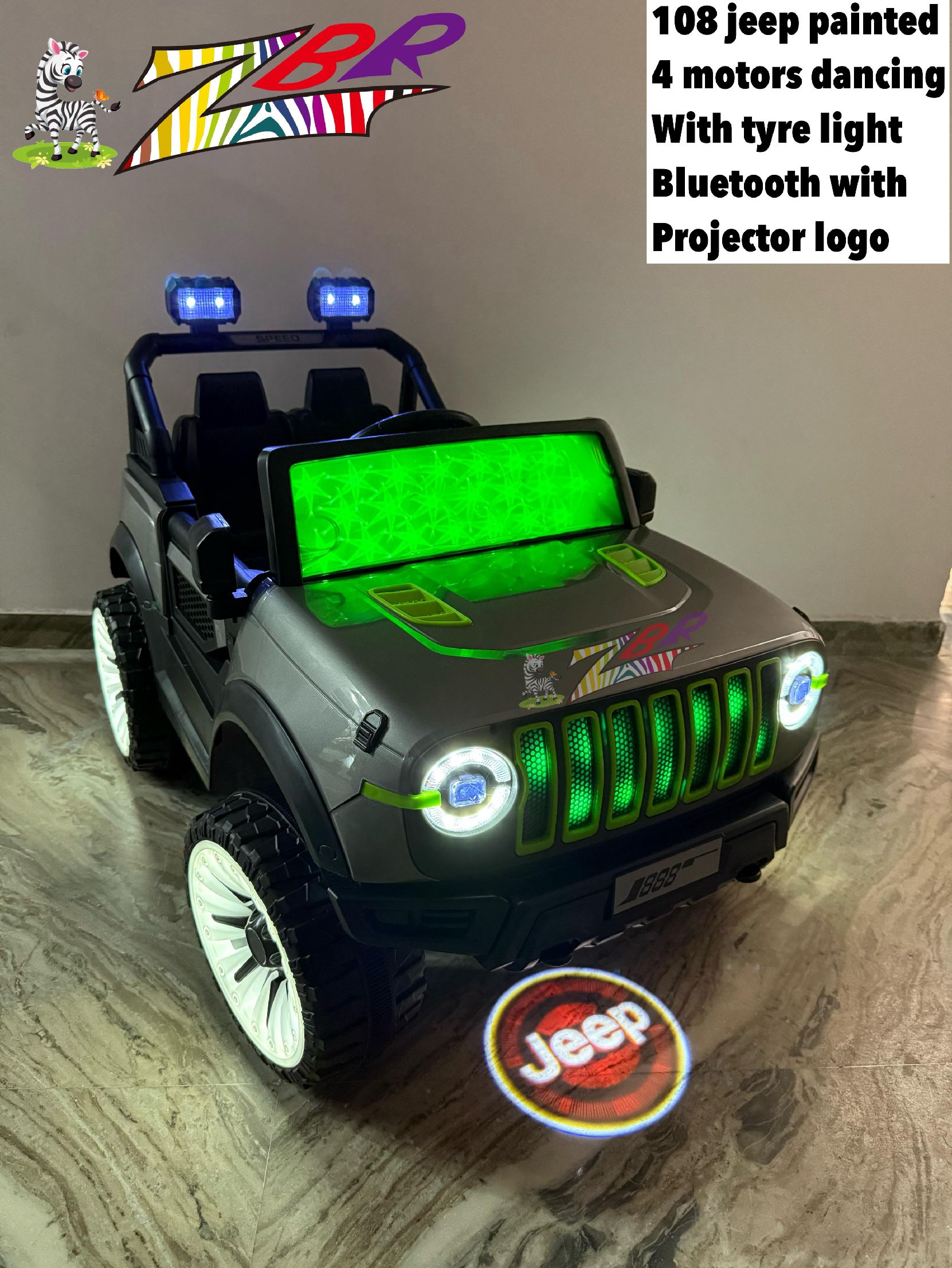 108 JEEP PAINTED 4 MOTOR - Baby Vibe's
