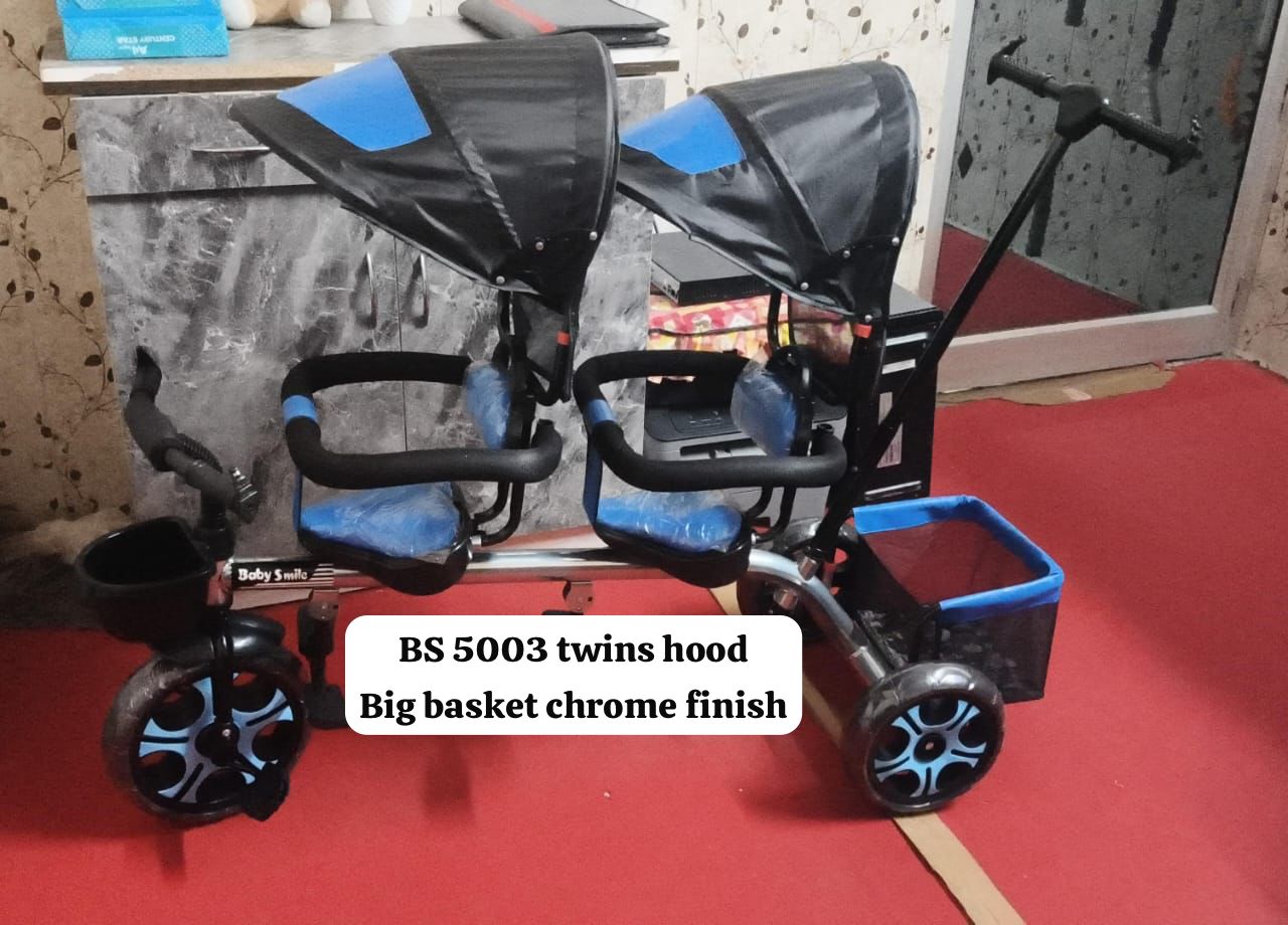 BS 5003 TWINS HOOD TRICYCLE - Baby Vibe's