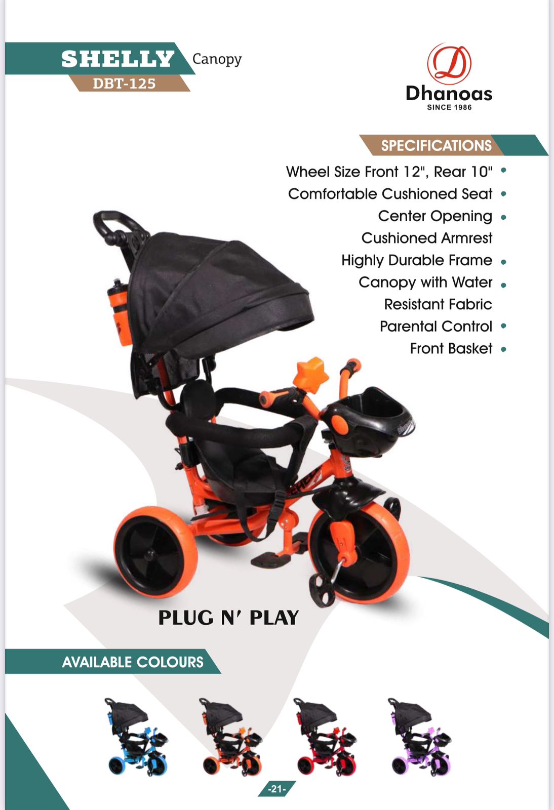 DS SHELLY 125 TRICYCLE - Baby Vibe's